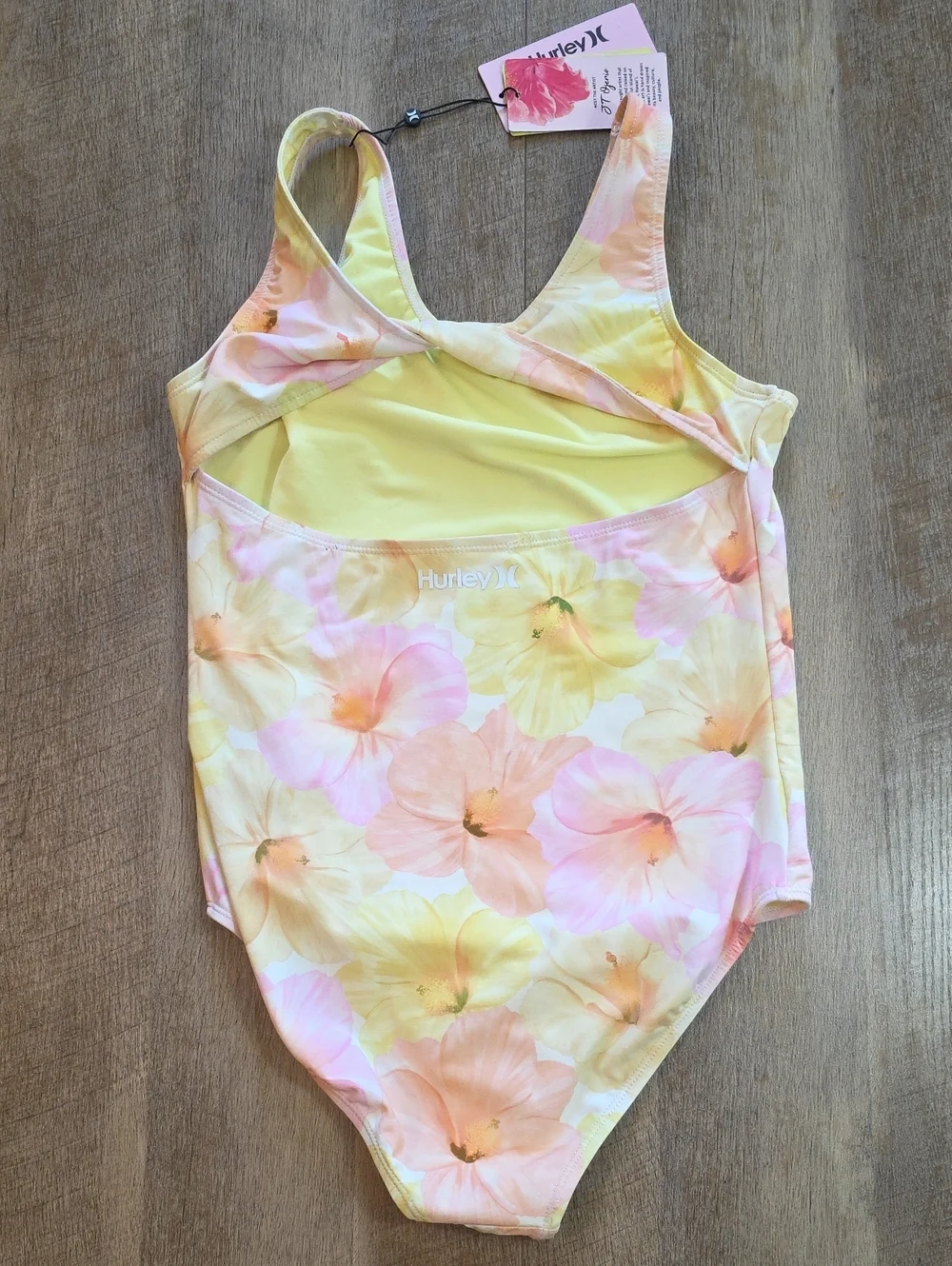 Hurley X Carissa Moore- Aloha Hibiscus One-Piece Swimsuit. Girls Size XL. NWT